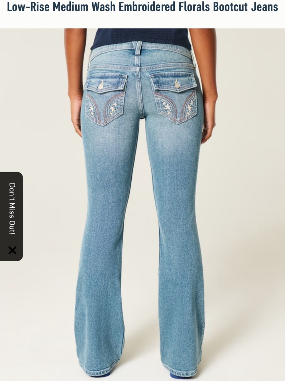 Hollister Light Blue Embroidered Bootcut Jeans